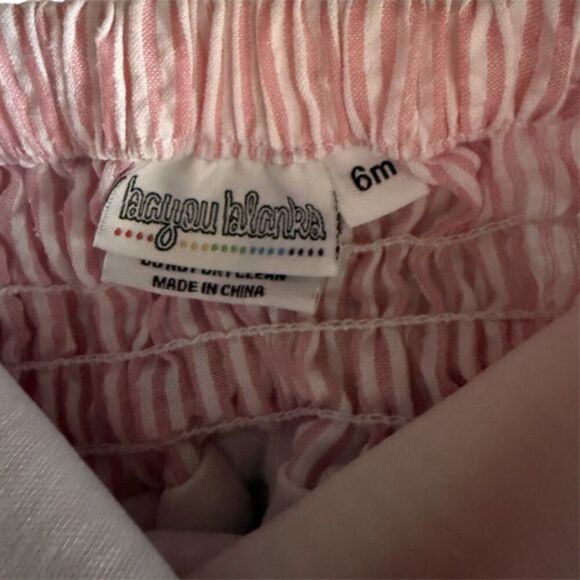 Seersucker Halter Pink, Green, Blue A Monogram Swimsuit Size 6 Months - Picture 8 of 8